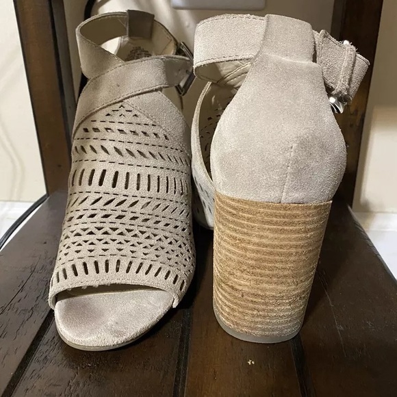 Marc Fisher Geela Sand Suede Heels - Picture 5 of 6